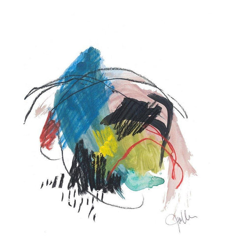 Abstract Landscape No. 36 Black Modern Wood Framed Art Print by Weiss, Jan