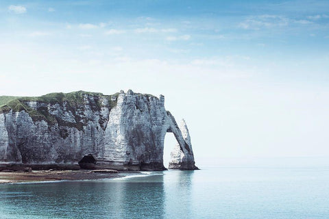 Porte d aval and Aiguille Rock White Modern Wood Framed Art Print with Double Matting by Wuestenhagen, Dirk