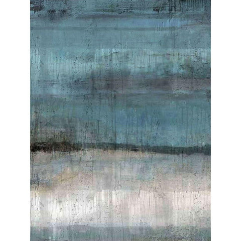 Study in Light Blue Black Modern Wood Framed Art Print with Double Matting by Wiley, Marta