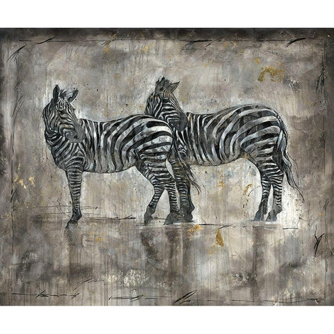 Zebras White Modern Wood Framed Art Print by Wiley, Marta