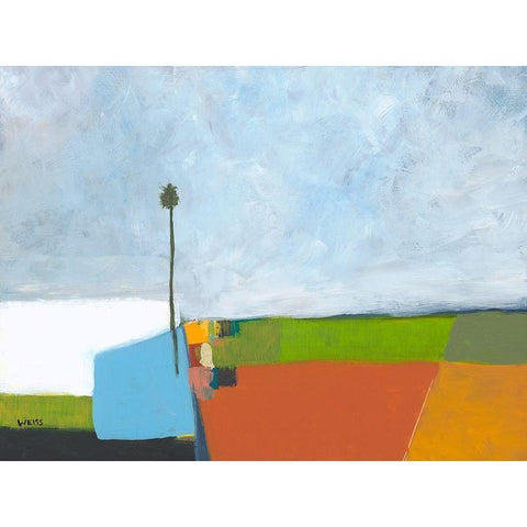 Under a Stormy Sky White Modern Wood Framed Art Print by Weiss, Jan