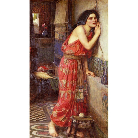 Thisbe, 1909 White Modern Wood Framed Art Print by Waterhouse, John William