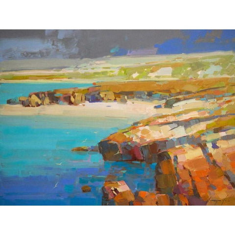 Ocean Side White Modern Wood Framed Art Print by Yeremyan, Vahe