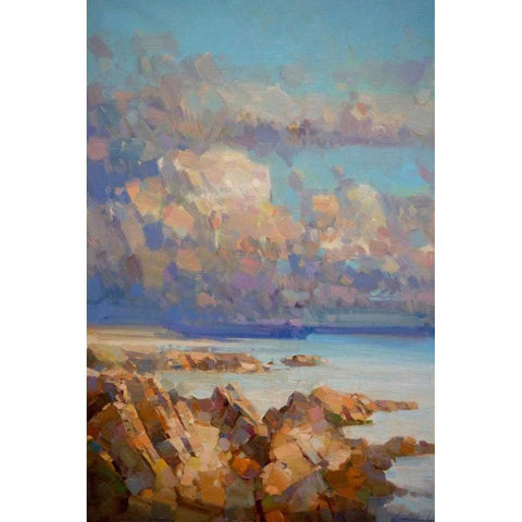 The Cliffs Black Modern Wood Framed Art Print with Double Matting by Yeremyan, Vahe