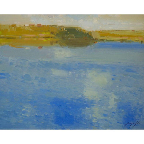 Lakeside Black Modern Wood Framed Art Print with Double Matting by Yeremyan, Vahe