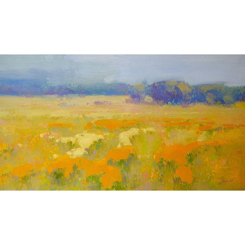 Meadow 1 Gold Ornate Wood Framed Art Print with Double Matting by Yeremyan, Vahe