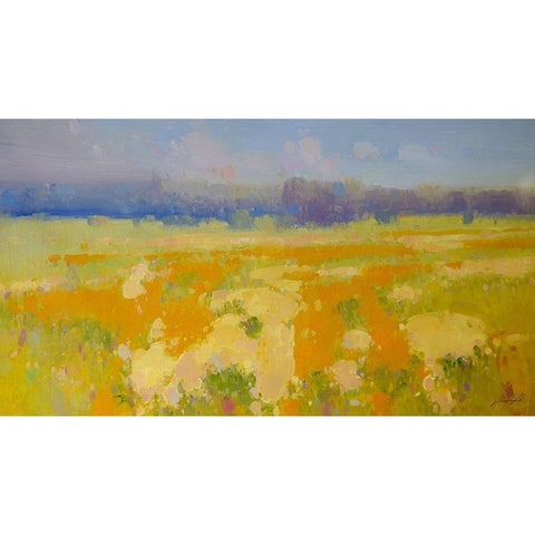 Meadow 2 Black Modern Wood Framed Art Print with Double Matting by Yeremyan, Vahe