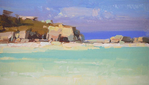 Southbay Island White Modern Wood Framed Art Print with Double Matting by Yeremyan, Vahe