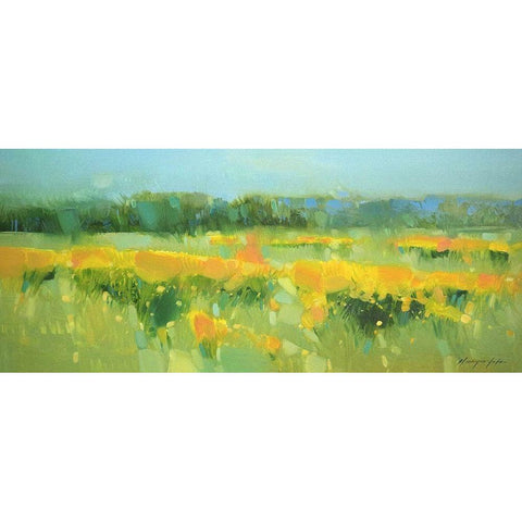 Meadow - Panel Gold Ornate Wood Framed Art Print with Double Matting by Yeremyan, Vahe