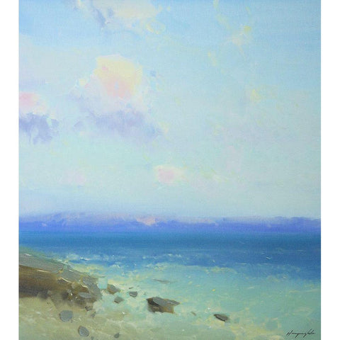 Ocean Side 2 Black Modern Wood Framed Art Print by Yeremyan, Vahe