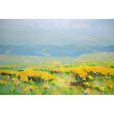Yellow Valley Black Modern Wood Framed Art Print by Yeremyan, Vahe