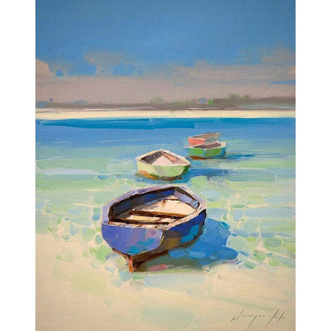 Caribbean Shore Black Modern Wood Framed Art Print by Yeremyan, Vahe