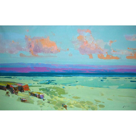 Pacific Coast Black Modern Wood Framed Art Print with Double Matting by Yeremyan, Vahe