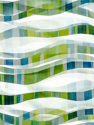 It Goes In Waves No. 1 White Modern Wood Framed Art Print with Double Matting by Zinna, Lisa