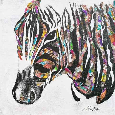 Safari Collage I White Modern Wood Framed Art Print by Ritter, Gina