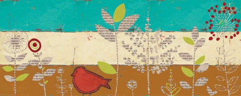 Le Jardin Press Panel III White Modern Wood Framed Art Print with Double Matting by Pinto, Patricia