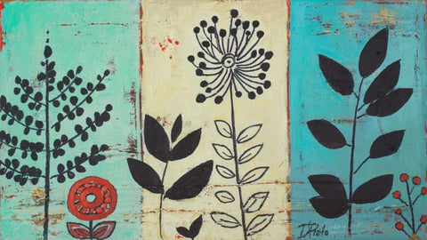 Le Jardin I White Modern Wood Framed Art Print with Double Matting by Pinto, Patricia