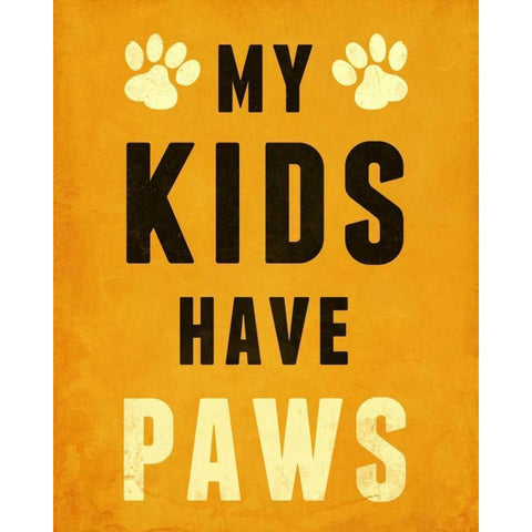 Paw Kids I White Modern Wood Framed Art Print by SD Graphics Studio