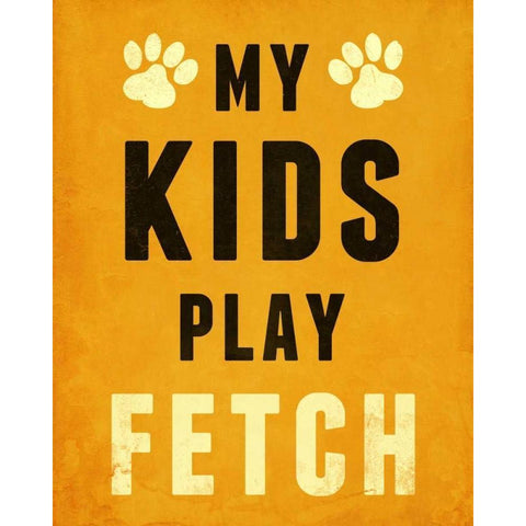 Paw Kids V Gold Ornate Wood Framed Art Print with Double Matting by SD Graphics Studio