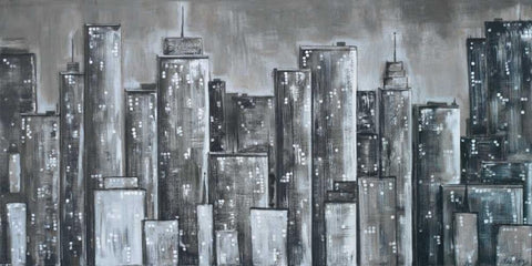 City Eclipse White Modern Wood Framed Art Print with Double Matting by Ritter, Gina