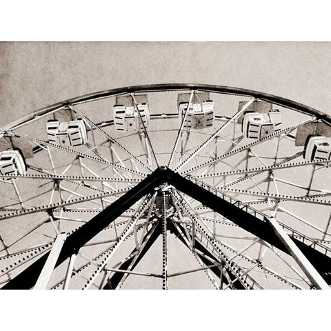 Ferris Wheel Gold Ornate Wood Framed Art Print with Double Matting by Peck, Gail