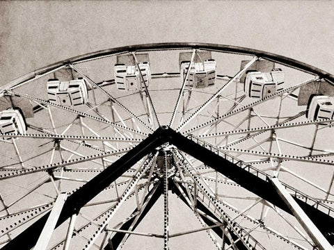 Ferris Wheel Black Ornate Wood Framed Art Print with Double Matting by Peck, Gail