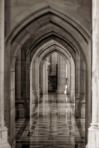 Hallway Reflections White Modern Wood Framed Art Print with Double Matting by Mansfield, Kathy