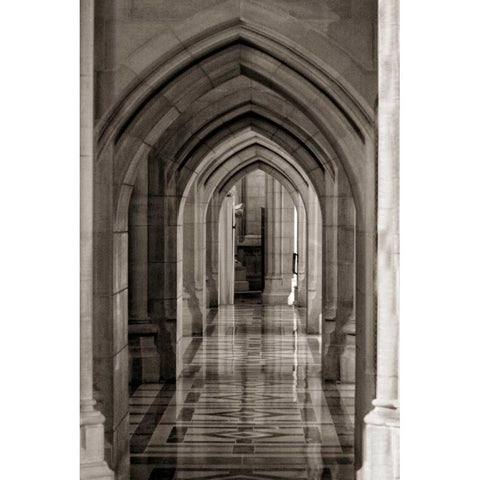 Hallway Reflections White Modern Wood Framed Art Print by Mansfield, Kathy