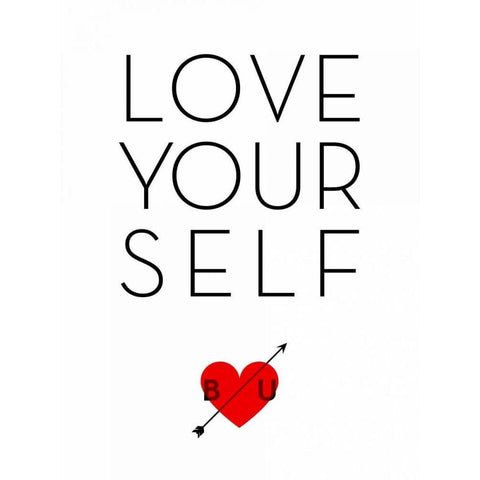 BU I White Modern Wood Framed Art Print by SD Graphics Studio