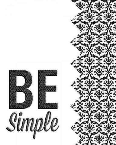 Be Simple Choose Joy I White Modern Wood Framed Art Print with Double Matting by SD Graphics Studio