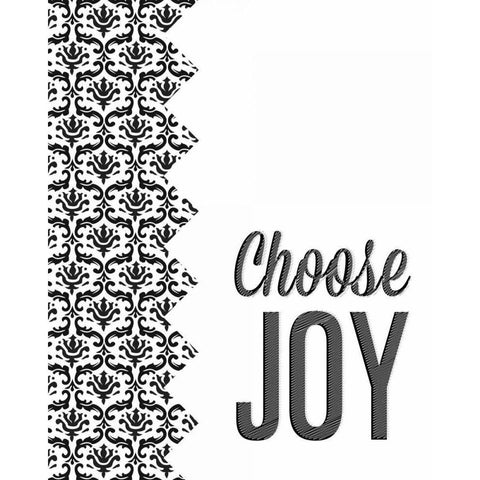 Be Simple Choose Joy II White Modern Wood Framed Art Print by SD Graphics Studio
