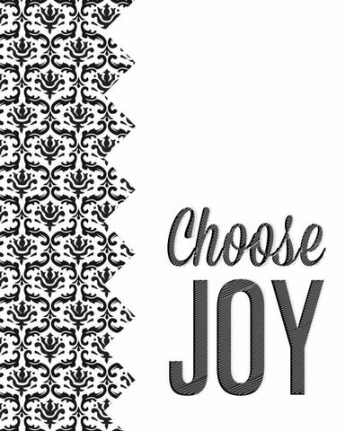 Be Simple Choose Joy II White Modern Wood Framed Art Print with Double Matting by SD Graphics Studio