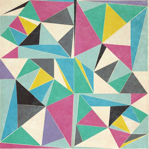 OMG Triangles I White Modern Wood Framed Art Print by SD Graphics Studio
