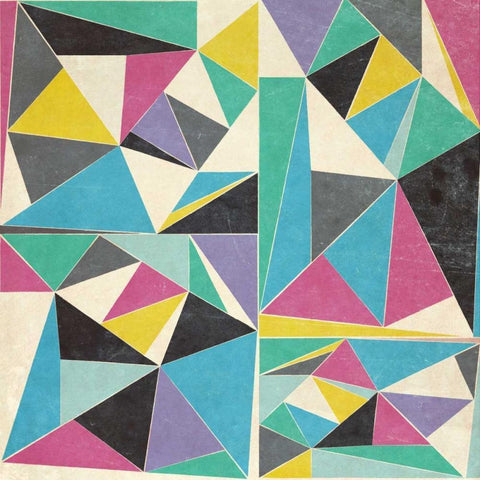 OMG Triangles II Black Ornate Wood Framed Art Print with Double Matting by SD Graphics Studio