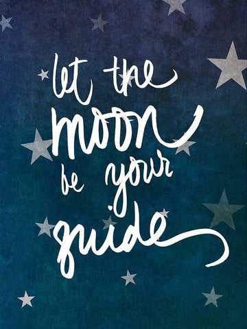 Let the Moon Guide You Black Ornate Wood Framed Art Print with Double Matting by SD Graphics Studio