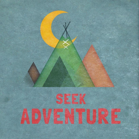 Seek Adventure Gold Ornate Wood Framed Art Print with Double Matting by SD Graphics Studio