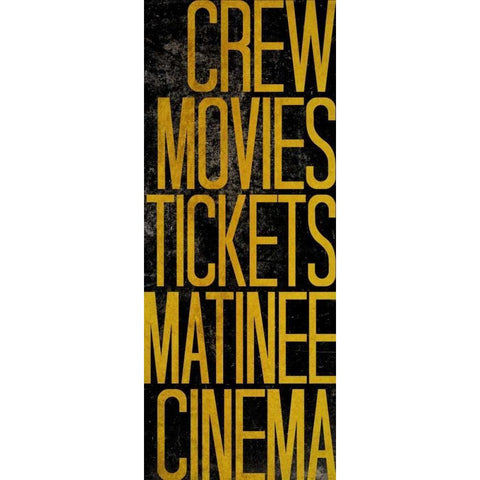 Cinema Type II White Modern Wood Framed Art Print by Studio, Sd Graphics