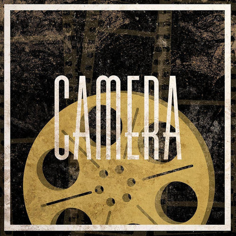 Lights Camera Action II Black Ornate Wood Framed Art Print with Double Matting by SD Graphics Studio