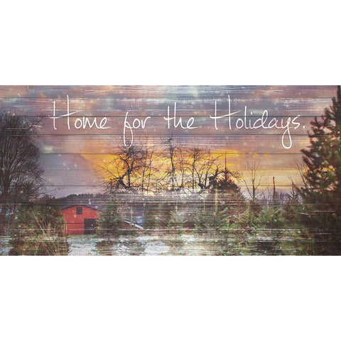 Home for the Holidays Black Modern Wood Framed Art Print by Poynter, Kelly