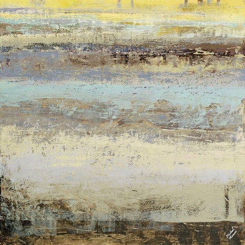 Origins Blue I White Modern Wood Framed Art Print with Double Matting by Marcon, Michael