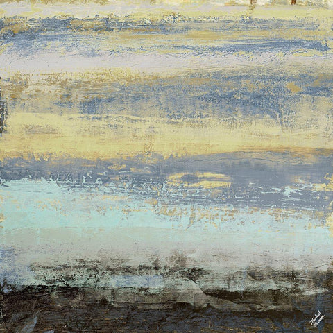 Origins Blue II Black Modern Wood Framed Art Print by Marcon, Michael