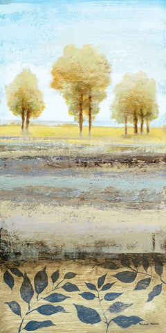 Tree line II Black Ornate Wood Framed Art Print with Double Matting by Marcon, Michael