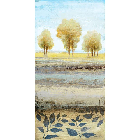 Tree line II Black Modern Wood Framed Art Print with Double Matting by Marcon, Michael