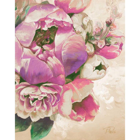 Beautiful Bouquet of Peonies in Pink I White Modern Wood Framed Art Print by Pinto, Patricia