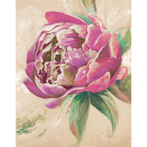 Beautiful Bouquet of Peonies in Pink II White Modern Wood Framed Art Print by Pinto, Patricia