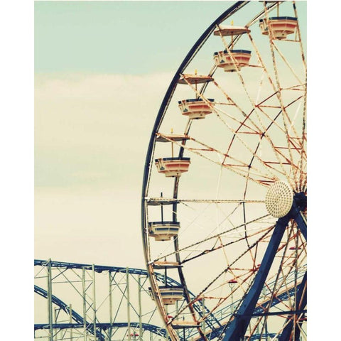 Retro Ferris Black Modern Wood Framed Art Print by Peck, Gail