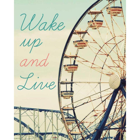 Retro Ferris With Type I Black Modern Wood Framed Art Print by Peck, Gail
