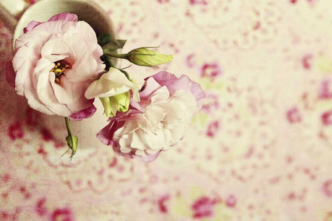 A Cup of Romance Black Ornate Wood Framed Art Print with Double Matting by Gardner, Sarah