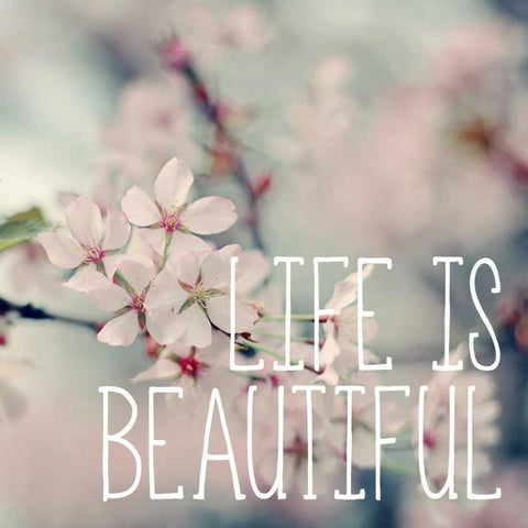 Life is Beautiful Gold Ornate Wood Framed Art Print with Double Matting by Gardner, Sarah