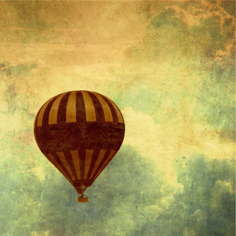 Air Balloon Ride Black Modern Wood Framed Art Print by Peck, Gail